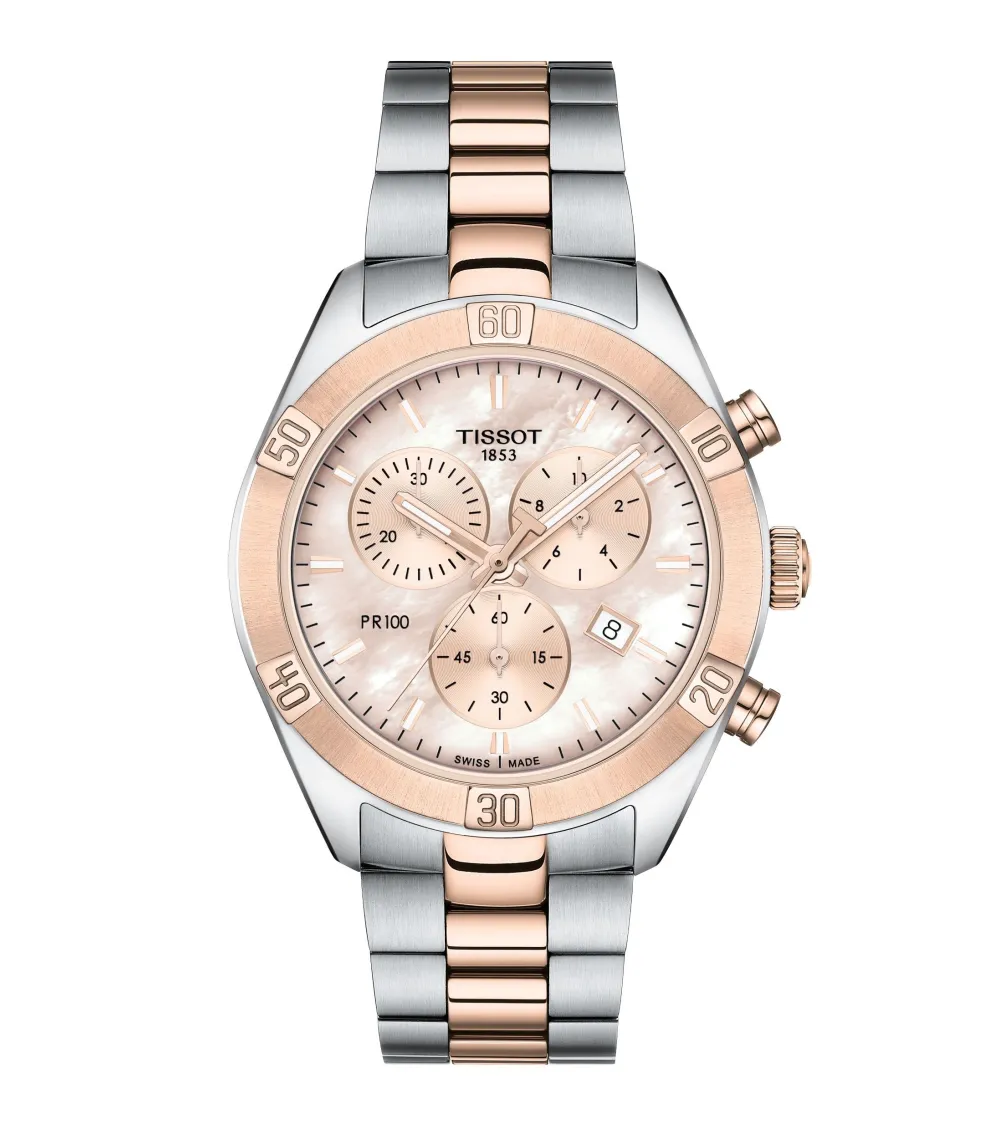 TISSOT PR 100 SPORT CHIC DAME 36MM BRACELET ACIER