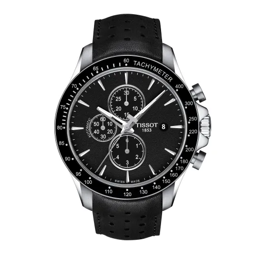 MONTRE TISSOT V8 AUTO CHRONO FOND NOIR BRACELET NOIR