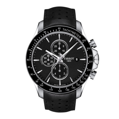 MONTRE TISSOT V8 AUTO CHRONO FOND NOIR BRACELET NOIR