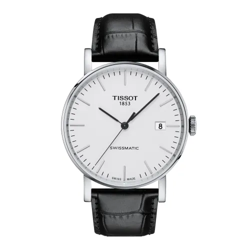 MONTRE TISSOT EVERYTIME HOMME CADRAN BLANC CUIR NOIR