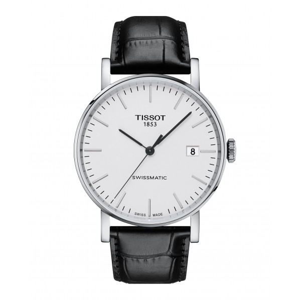 MONTRE TISSOT EVERYTIME HOMME CADRAN BLANC CUIR NOIR