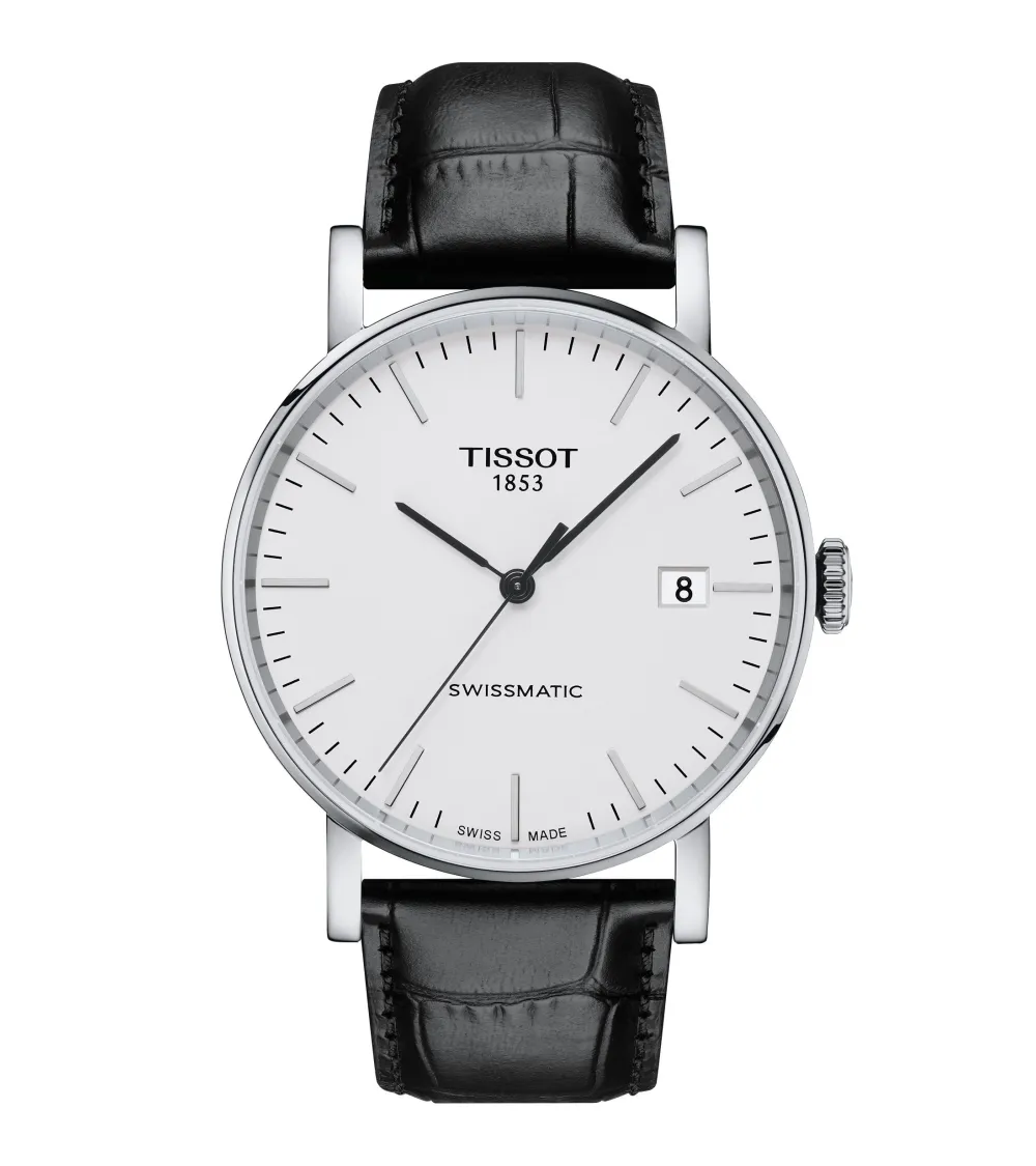 MONTRE TISSOT EVERYTIME HOMME CADRAN BLANC CUIR NOIR