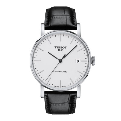 MONTRE TISSOT EVERYTIME HOMME CADRAN BLANC CUIR NOIR