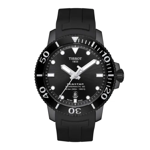 MONTRE TISSOT SEASTAR 1000 POWERMATIC 80 CADRAN NOIR PVD NOIR