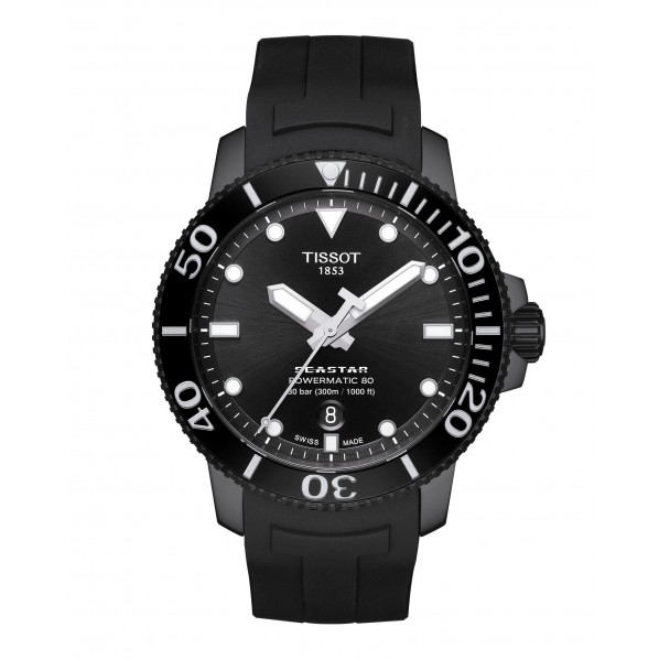 MONTRE TISSOT SEASTAR 1000 POWERMATIC 80 CADRAN NOIR PVD NOIR