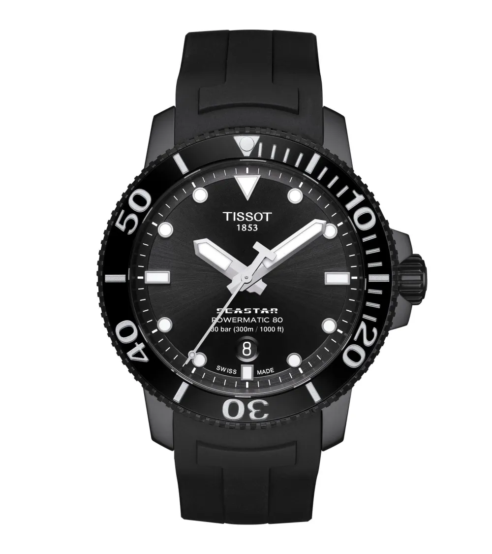 MONTRE TISSOT SEASTAR 1000 POWERMATIC 80 CADRAN NOIR PVD NOIR