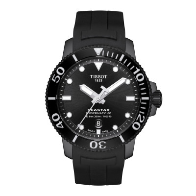 MONTRE TISSOT SEASTAR 1000 POWERMATIC 80 CADRAN NOIR PVD NOIR