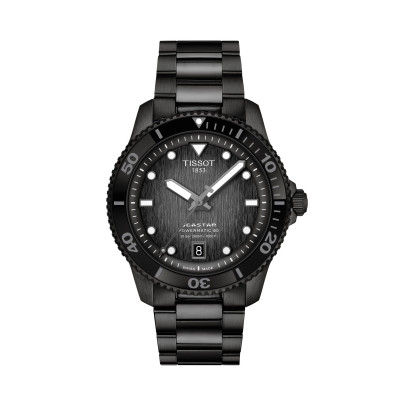 TISSOT T-SPORT SEASTAR 1000 Powermatic 80 cadran noir bracelet acier 43 mm