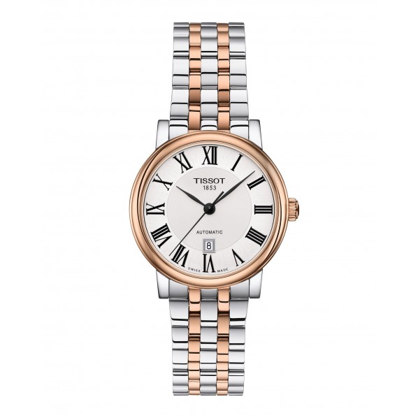 TISSOT T-CLASSIC CARSON LADY AUTOMATIQUE cadran argent bracelet acier 30 mM