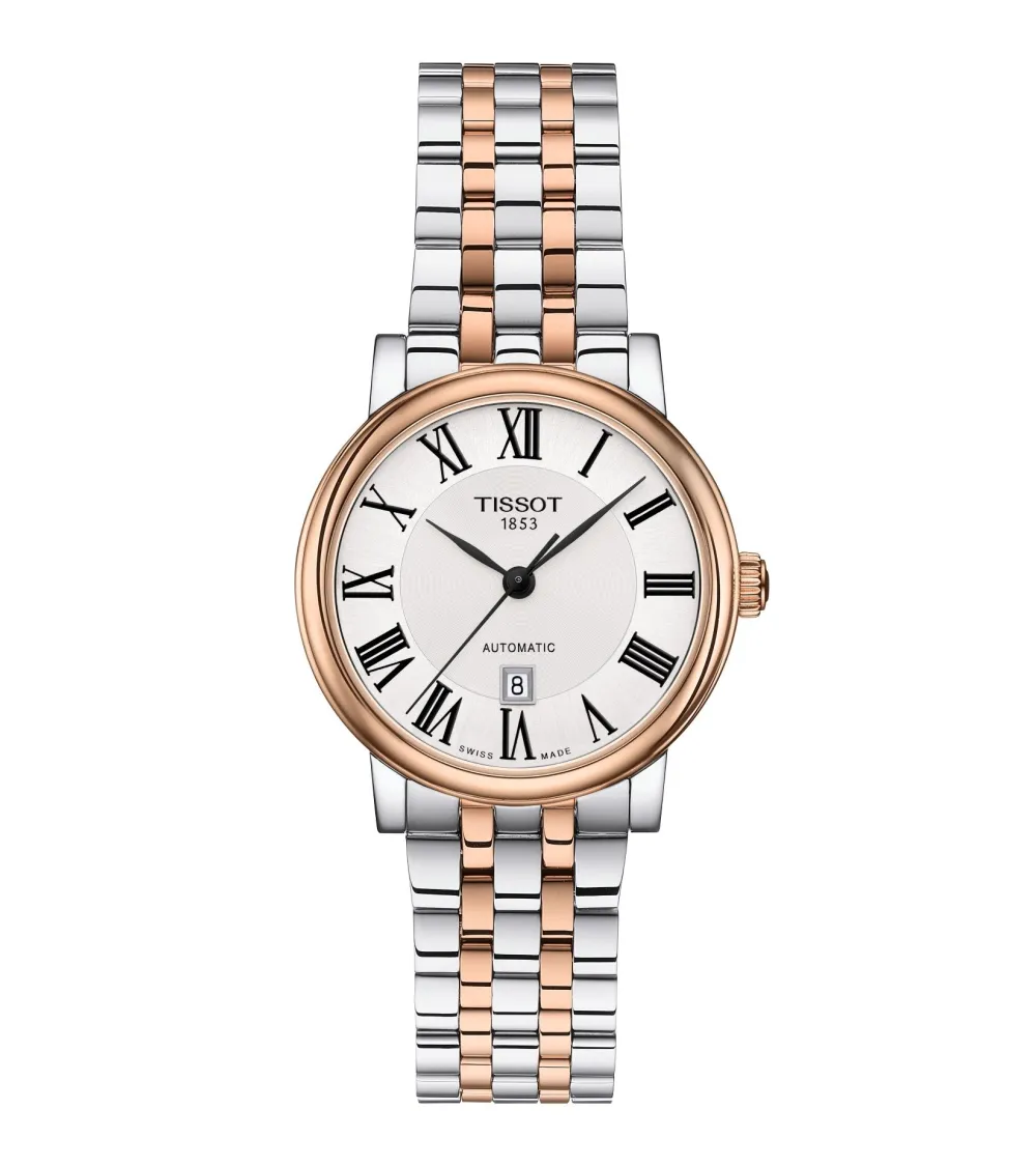 TISSOT T-CLASSIC CARSON LADY AUTOMATIQUE cadran argent bracelet acier 30 mM