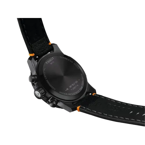 TISSOT T-SPORT SUPERSPORT CHRONOGRAPHE QUARTZ PVD NOIR BRACELET CUIR 45,5 MM