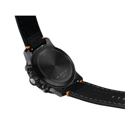 TISSOT T-SPORT SUPERSPORT CHRONOGRAPHE QUARTZ PVD NOIR BRACELET CUIR 45,5 MM