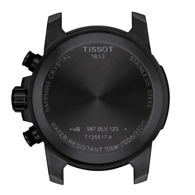 TISSOT T-SPORT SUPERSPORT CHRONOGRAPHE QUARTZ PVD NOIR BRACELET CUIR 45,5 MM