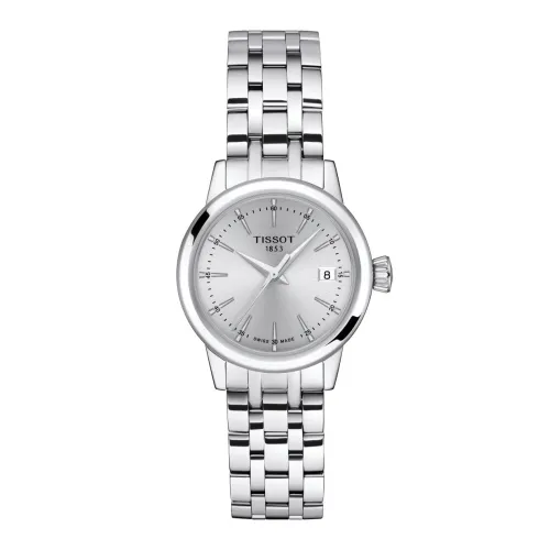 TISSOT T-CLASSIC DREAM LADY QUARTZ CADRAN BLANC BRACELET ACIER 28 MM