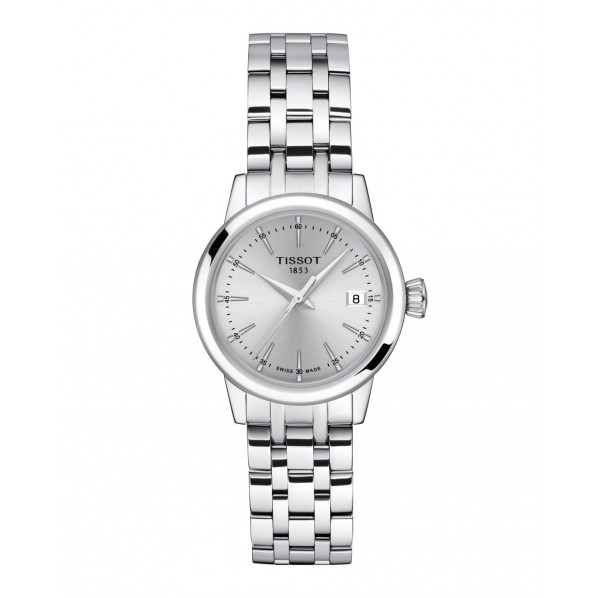 TISSOT T-CLASSIC DREAM LADY QUARTZ CADRAN BLANC BRACELET ACIER 28 MM