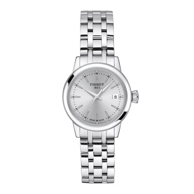 TISSOT T-CLASSIC DREAM LADY QUARTZ CADRAN BLANC BRACELET ACIER 28 MM
