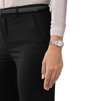 TISSOT T-CLASSIC DREAM LADY QUARTZ CADRAN BLANC BRACELET ACIER 28 MM