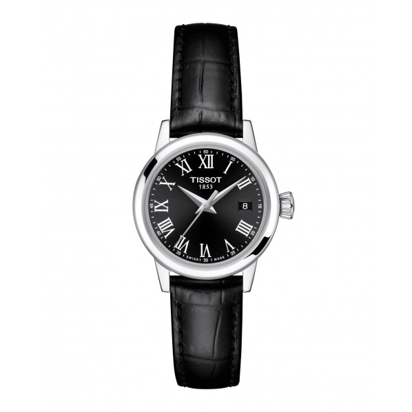 TISSOT T-CLASSIC DREAM LADY QUARTZ CADRAN NOIR BRACELET ACIER 28 MM