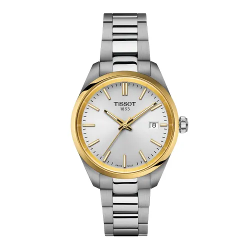 MONTRE TISSOT PR 100 QUARTZ 34MM PVD OR JAUNE CADRAN ARGENT