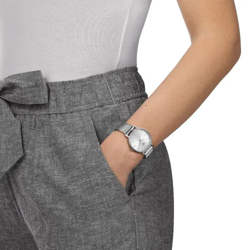 TISSOT T-CLASSIC EVERYTIME LADY QUARTZ CADRAN BLEU BRACELET ACIER 34 MM