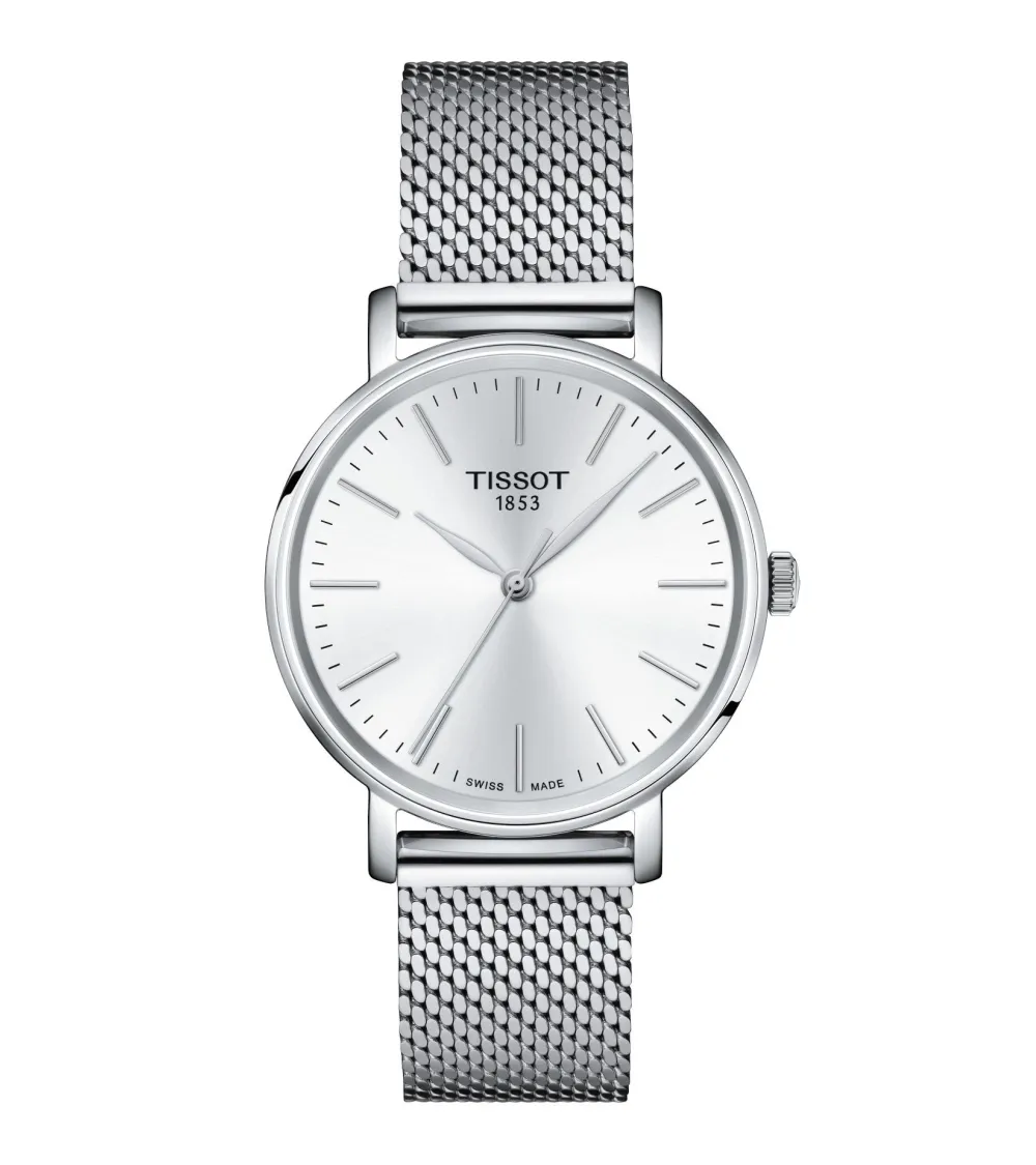 TISSOT T-CLASSIC EVERYTIME LADY QUARTZ CADRAN BLEU BRACELET ACIER 34 MM