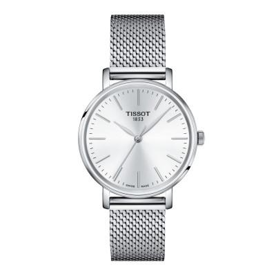TISSOT T-CLASSIC EVERYTIME LADY QUARTZ CADRAN BLEU BRACELET ACIER 34 MM