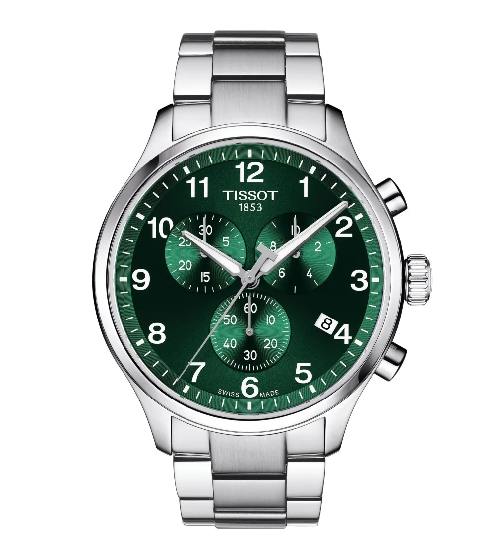 TISSOT CHRONO XL VINTAGE quartz cadran bleu bracelet cuir marron 45 mm