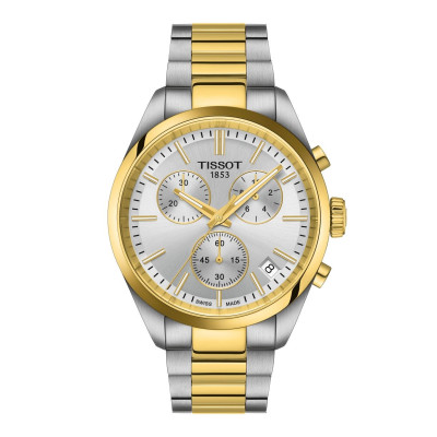 MONTRE  TISSOT PR100 CHRONOGRAPHE BICOLORE PVD OR JAUNE ET ACIER 40MM