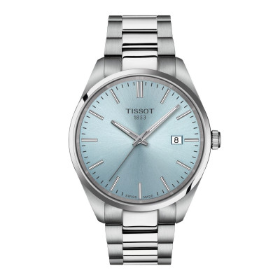 Photo montrant l'intégralité de la montre Tissot PR100 Quartz 40mm Bleu Glacier.
