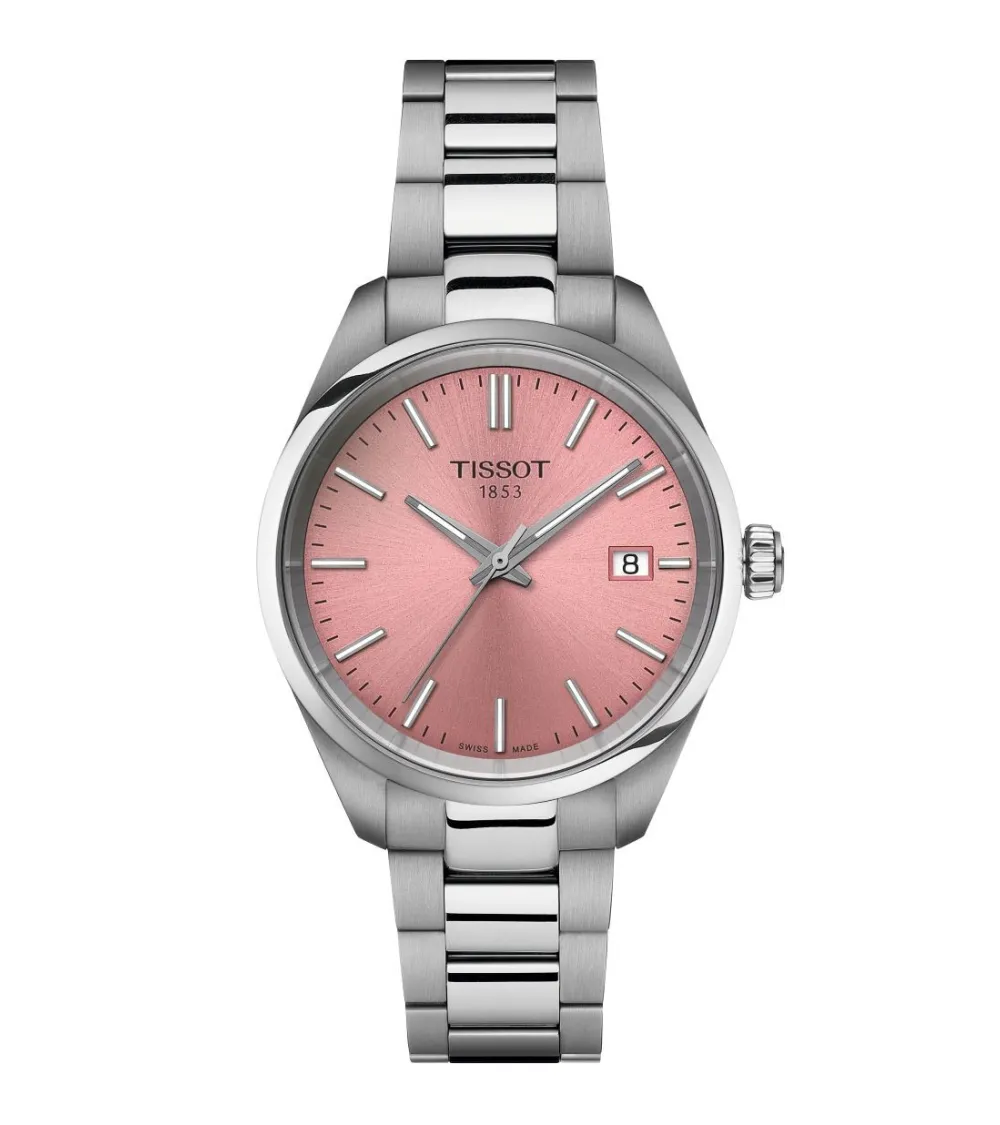 TISSOT T-CLASSIC PR100 QUARTZ CADRAN BLEU SOLEILLÉ BRACELET ACIER 34 MM