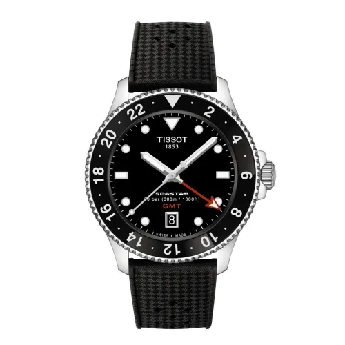 MONTRE TISSOT SEASTAR 1000 GMT QUARTZ CAOUTCHOUC NOIR 40MM