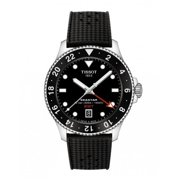 MONTRE TISSOT SEASTAR 1000 GMT QUARTZ CAOUTCHOUC NOIR 40MM