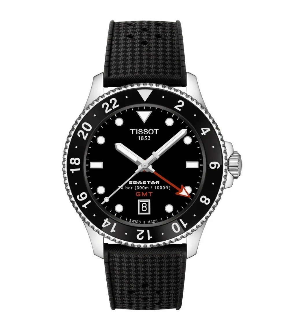 MONTRE TISSOT SEASTAR 1000 GMT QUARTZ CAOUTCHOUC NOIR 40MM