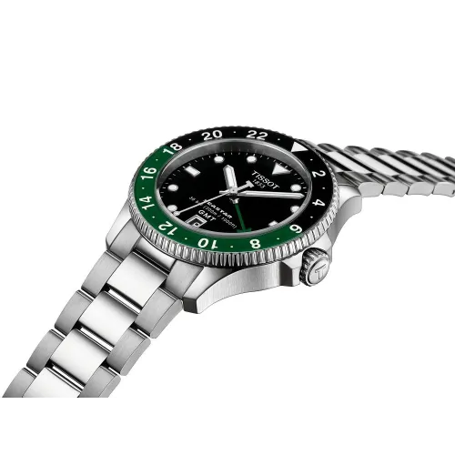 MONTRE TISSOT SEASTAR 1000 GMT QUARTZ LUNETTE VERTE ET NOIR 40MM