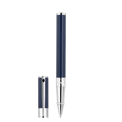 STYLO ST DUPONT D INITIAL CHROME BLEU FONCÉ