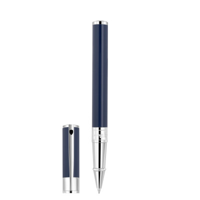 STYLO ST DUPONT D INITIAL CHROME BLEU FONCÉ