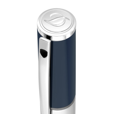 STYLO ST DUPONT D INITIAL CHROME BLEU FONCÉ