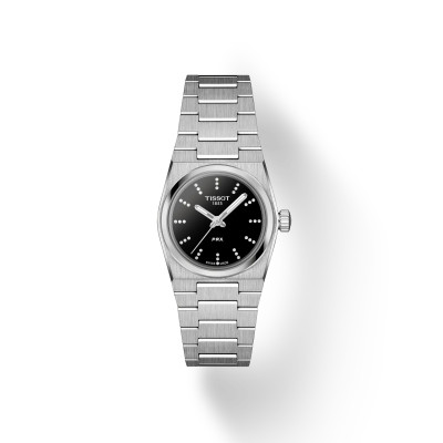 MONTRE TISSOT PRX 25MM CADRAN NOIR BRACELET ARGENT