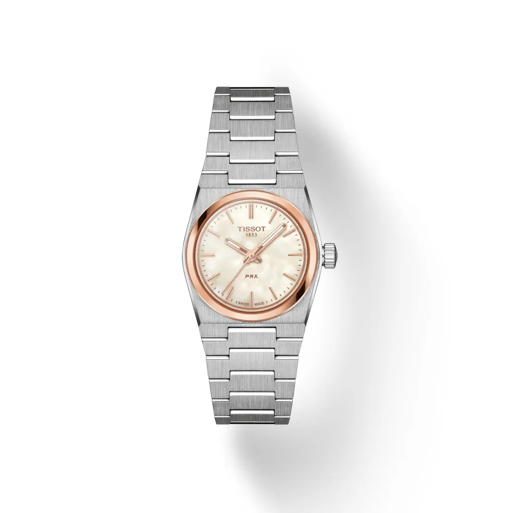 MONTRE TISSOT PRX 25MM BOÎTIER ROSE BRACELET MÉTAL
