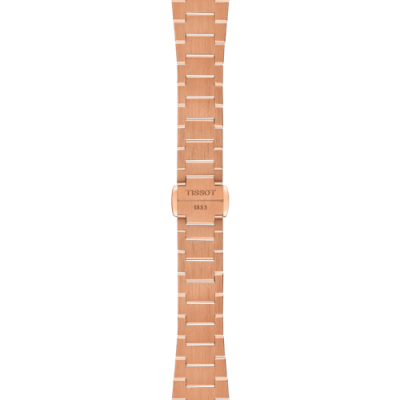 Vue détaillée de la fermeture du bracelet de la montre Tissot PRX 25mm