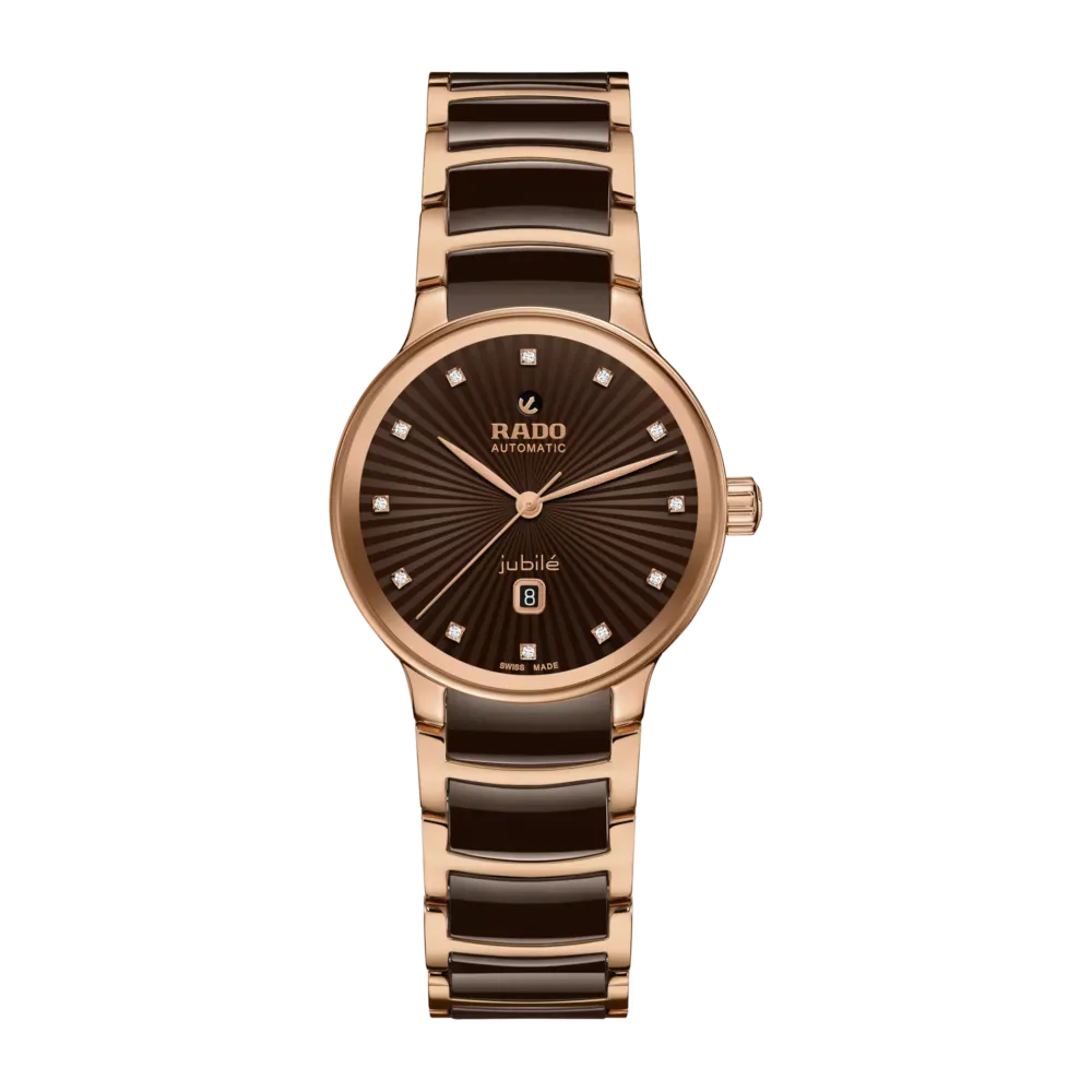 Photo montrant l'intégralité de la montre Rado Centrix Dame Automatique Diamants
