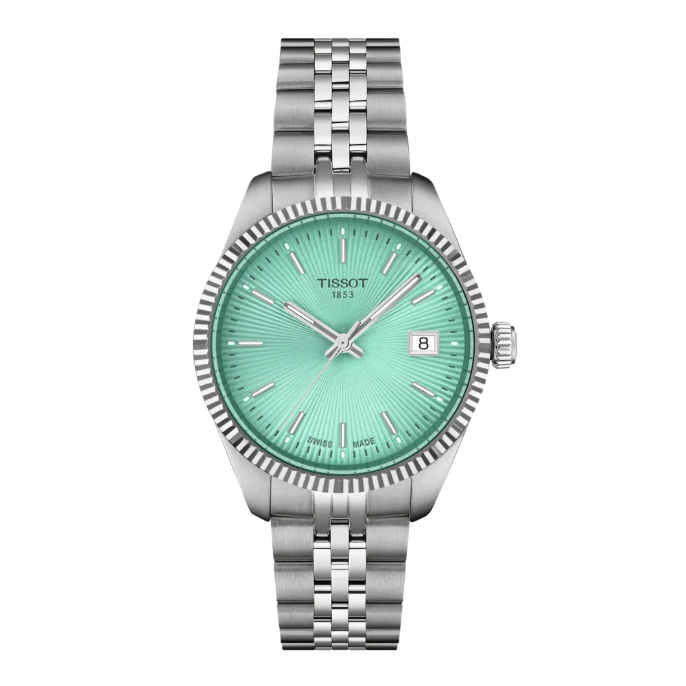 Photo montrant l'intégralité de la montre Tissot Ballade 34mm Cadran Vert Clair