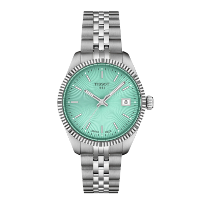 Photo montrant l'intégralité de la montre Tissot Ballade 34mm Cadran Vert Clair