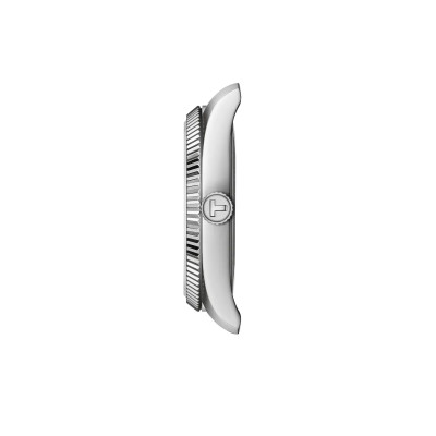 Vue profil de la montre Tissot Ballade 34mm Cadran Bleu Clair.