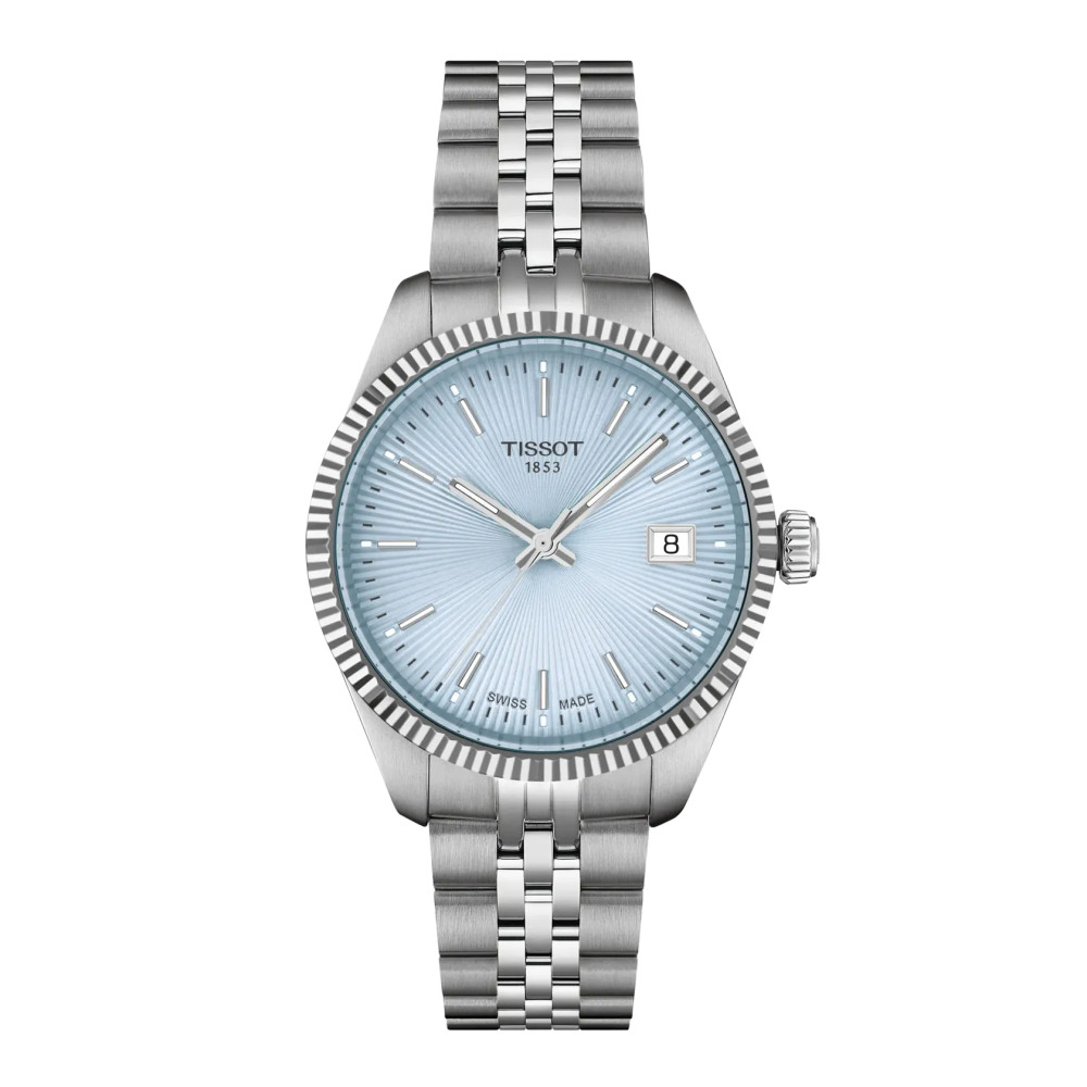 Photo montrant l'intégralité de la montre Tissot Ballade 34mm Cadran Bleu Clair