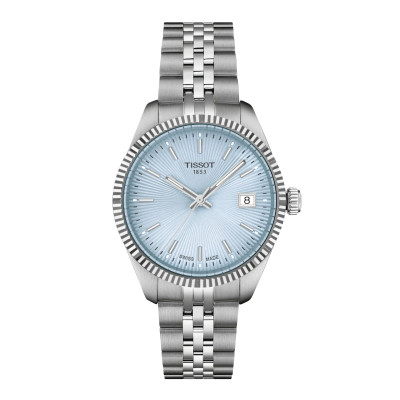 Photo montrant l'intégralité de la montre Tissot Ballade 34mm Cadran Bleu Clair