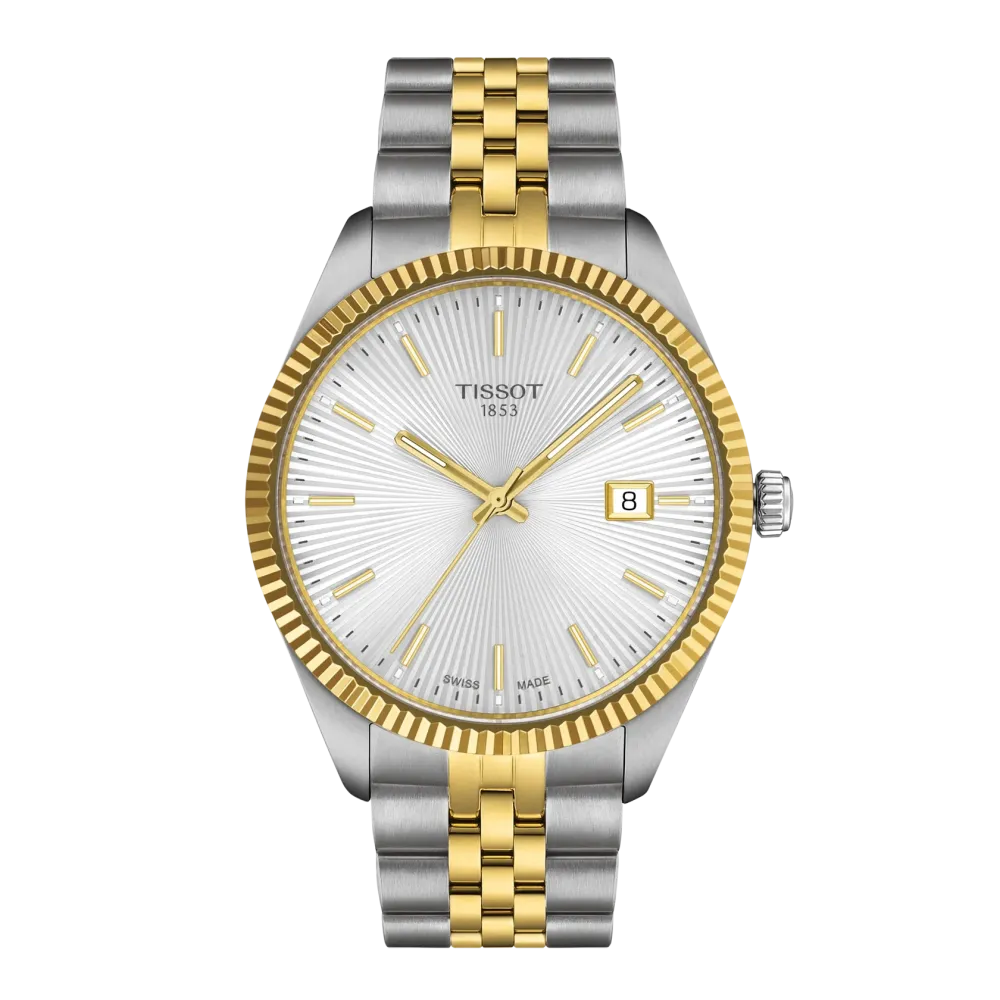 Photo montrant l'intégralité de la montre Montre Tissot Ballade 40 mm Bracelet Bioclére Doré