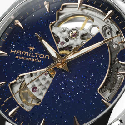 Vue en gros plan de la Montre Hamilton Jazzmaster Open Heart Lady Auto 36 mm