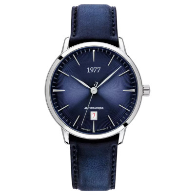 Photo montrant l'intégralité de la montre Montre 1977 Edmond Cadran Bleu 40mm