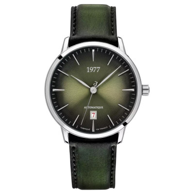 Photo montrant l'intégralité de la montre Montre 1977 Edmond Cadran Vert Olive 40mm